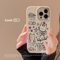 Line cat drop proof phone case tpu silicone for apple iphone 11 12 13 14 pro max  x xr xs max 7 8 plus se2020