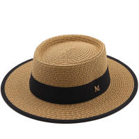 summer sun hat ladies fashion girl straw hat ribbon bow beach hat casual grass flat top panama hat bone womens visor cap