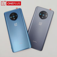 Original Oneplus 7T Back Glass Battery Cover Rear Door Housing Case Replacement Parts For One Plus 1+ 7T With Camera Lens + Logo