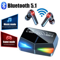 Headset Gaming Bluetooth หูฟังเอียบัดไร้สาย TWS หูฟังสเตอริโอสำหรับกีฬา9D เสียง HIFI หูฟังพร้อมเคสชาร์จตัดเสียงรบกวน