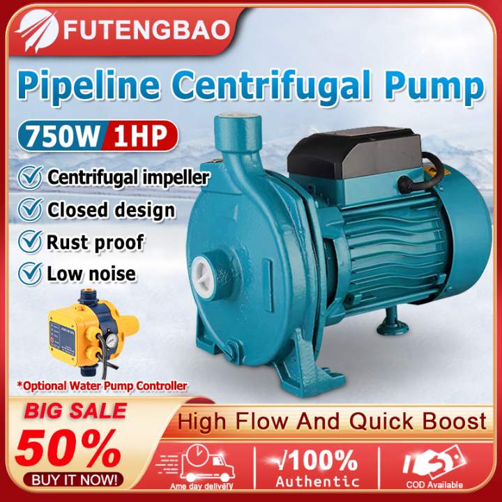 Pipeline Centrifugal Pump 750w Electric Water Pump High Pressure High Flow 1hp Pure Copper Motor 2870