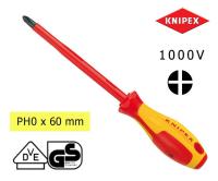 Knipex ไขควงกันไฟ VDE 1000V สำหรับสกรูหัวแฉก (ขนาด: หัว X ความยาวแกน)