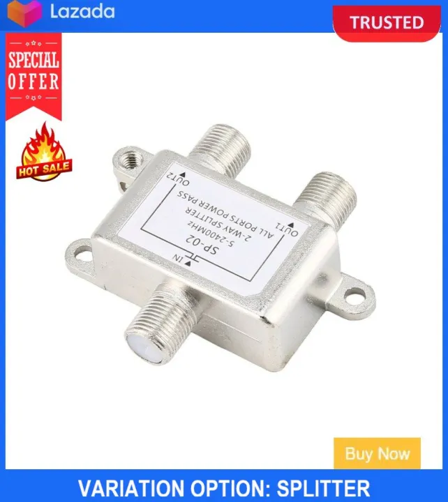 1 To 2 Way Astro Splitter With Or Without Cable (free Ready InstalLED With Rg6 Plug ) Lazada