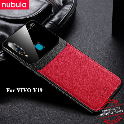 NUBULA สำหรับ VIVO Y19 (6.53) นิ้วปลอก Hard Grained หนังฝาหลังกระจกเพลกซีโทรศัพท์มือถือเคสสำหรับ VIVO Y19