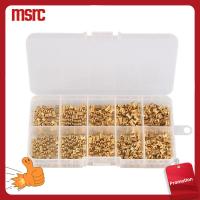 MSRC 500Pcs ทองเหลืองเบิ้ล ชุดแบ่งประเภทเม็ดมีดเกลียว ด้ายสำหรับผู้หญิง Knurled เม็ดมีดน็อต ตัวยึด M2 M2.5 M3 ฝังถั่ว ภาพพิมพ์3D และโครงการอื่นๆ