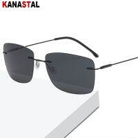 Men Polarized Sunglasses Metal Rimless Photochromic Night Vision Visor Eyewear Driving Fishing Traveling Sun Glasses Women Retro