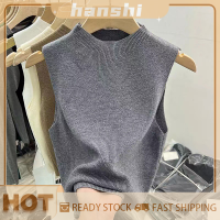 hanshi [2023 new HOT FASHION] lazlook เสื้อกล้ามแฟชั่นคอเต่าครึ่งแขนเสื้อถักสำหรับผู้หญิงเสื้อกั๊กแขนกุดสีพื้นลำลองสำหรับฤดูร้อน