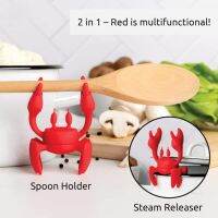 Silicone Tableware Holder Crab Spoon Holder Heat Resistant Tableware Holders Steam Release Device Kitchen Gift