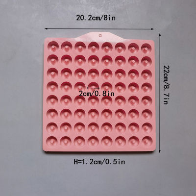 JIANG 1ชิ้น64ช่องแม่พิมพ์ซิลิโคนโดนัทขนาดเล็กแม่พิมพ์ลูกอมช็อคโกแลตแบบ DIY สำหรับมัฟฟินเยลลี่เหนียวแม่พิมพ์อบขนม