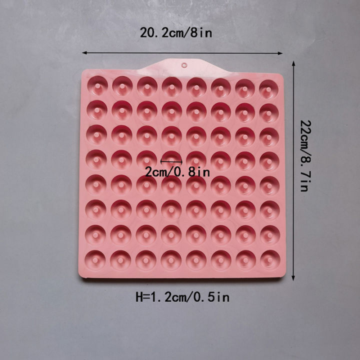 jiang-1ชิ้น64ช่องแม่พิมพ์ซิลิโคนโดนัทขนาดเล็กแม่พิมพ์ลูกอมช็อคโกแลตแบบ-diy-สำหรับมัฟฟินเยลลี่เหนียวแม่พิมพ์อบขนม