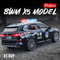 【ไม่มีกล่อง】รถ Diecast ตำรวจ X5 1/32 BMW Xinao ซิงค์อัลลอยน้ำหนักเบาและเสียง Kado Ulang Tahun สำหรับเด็กคอลเลกชันรถของเล่นเอสยูวีแบบดึงกลับสำหรับเด็กของเล่นโมเดลล้อร้อนสำหรับเด็กอายุ3ปีขึ้นไป