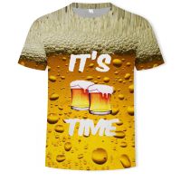 NEW Mens T-shirt Beer Mens Print 3d Womens Fun Novelty O-neck Short Sleeve Top Fashion Street Top Large T-shirt