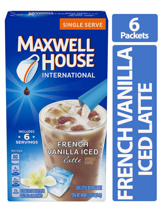 Maxwell House French Vanilla Latte Single Serve Instant Iced Coffee