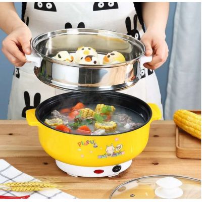 Electric Hot Pot หม้อไฟฟ้าอเนกประสงค์ กะทะ กะทะไฟฟ้า หม้อไฟฟ้า กะทะไฟฟ้าอเนกประสงค์ หม้อไฟฟ้า หุงข้าว อุ่น ตุ๋น ต้ม นึ่ง  พร้อมซึ้งสำหรับนึ่ง TPK-62 หม้อต้มไฟฟ้า หม้อต้มอเนกประสงค์ Multi-Function Electric Pot