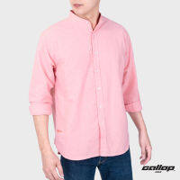 GALLOP : OXFORD CASUAL MANDARIN COLLAR SHIRT เสื้อเชิ๊ตคอจีนแขนยาว รุ่น GW9024 สี Rose Pink  / ราคา 1490.-