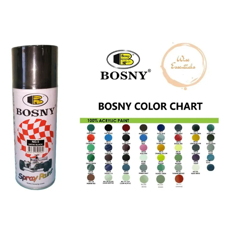 BOSNY 100% ORIGINAL Spray Paint AssortedColors | Lazada PH