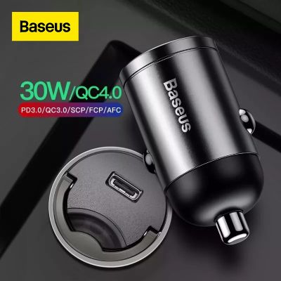 【ยืดหยุ่น】 Baseus Mini Car Charger PD 3.0ชาร์จอย่างรวดเร็วสำหรับ iPhone 11 Pro Max X Xs Xr 30วัตต์ชาร์จโทรศัพท์ในรถยนต์ด้วยการชาร์จอย่างรวดเร็ว4.0 SCP AFC