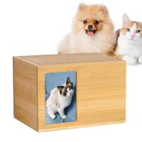 dyhewa Pet Ashes Keepsake Box Wooden Funeral Cremation Urns With Photo Frame Memorial Urns For Ashes With Delicate Wood Keepsake Pet