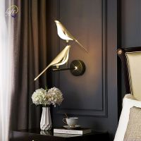 Nordic Magpie LED Wall Lamp Indoor Lighting For Home Living Room Bedside Kitchen Mirror Touch Switch Sconce Wall Light Decoratio