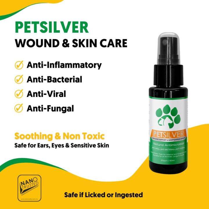 SILVER Colloidal Silver Untuk Kucing, Anjing dll. Ubat Luka, Sporo