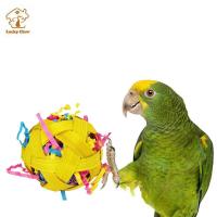 LUCKY CLAW ผ้าทอทอ สีสันสดใส สำหรับ parrotlet cockatiel lovebird อุปกรณ์เสริมสำหรับนก บรรเทาความเบื่อ ทนต่อการกัด ของเล่นหนูแฮมสเตอร์ ของเล่นทำลายนกแก้ว ลูกบอลหาอาหารนก ของเล่นกรงนกในกรง