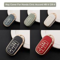 เคสป้องกันเคสกุญแจรถยนต์ TPU มี4ปุ่มสำหรับ Honda Civic Accord HR-V CR-V CRV 2022 2023อุปกรณ์มีสไตล์อัตโนมัติ