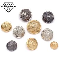 5Pcs Metal Button Alloy Gold Buttons Round Decorative Buttons For Clothing Sewing Crafts DIY Blazer Sweaters Garment Accessories Haberdashery