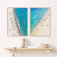 Summer Beach Scenery ภาพวาดผ้าใบ-Swim Wall Art Blue Sea โปสเตอร์และพิมพ์สำหรับตกแต่งห้องนั่งเล่นตกแต่งบ้านภาพ0919