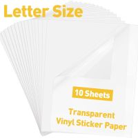 10 Sheets Printable Vinyl Sticker Paper Transparent Letter Size Adhesive Vinyl Paper Sticker Clear PET Label Paper Waterproof