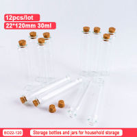 22x120mm 30ml Glass Bottle Cork Small Transparent Mini Empty Glass Bottle Container Transparent Food Bottle 12piecesbatch