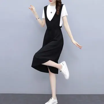 Korean dress outlet with sneakers