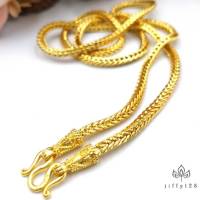 jewery33 k408 สร้อยคอทองลายสี่เสาพร้อมตะขอปั๊ม 92.5 **ยาว 24 นิ้ว** งานสวยเหมือนจริง ใส่ทน ไม่แพ้ ไม่คัน