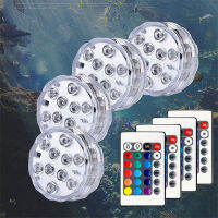 10 Leds RGB Submersible Light ใต้น้ำ LED Night Light สระว่ายน้ำสำหรับแจกันกลางแจ้งบ่อปลาดิสโก้งานแต่งงาน Party