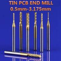 0.5มม.-3.175มม.10ชิ้นเหล็กกล้าคาร์บอนทังสเตนดีบุกพีซีบีเคลือบ End Mill การบดข้าวโพดเครื่องตัด Ccl แผ่นกลมฉนวนกันความร้อน