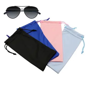 Plain Glasses Pouch 1pc Fabric Portable Soft Dust Proof Eyewear Container Sunglasses  Bag Colorful Drawstring Cloth Bag