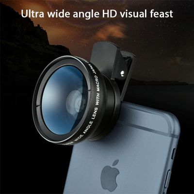 2 Functions Mobile Phone Lens 0.45X Wide Angle Len &amp; 12.5X Macro HD Camera Lens Universal for iPhone Android Phone