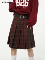 【CC】 2023 Skirt Mid Calf College Design Waist Female A-line Baggy Skirts