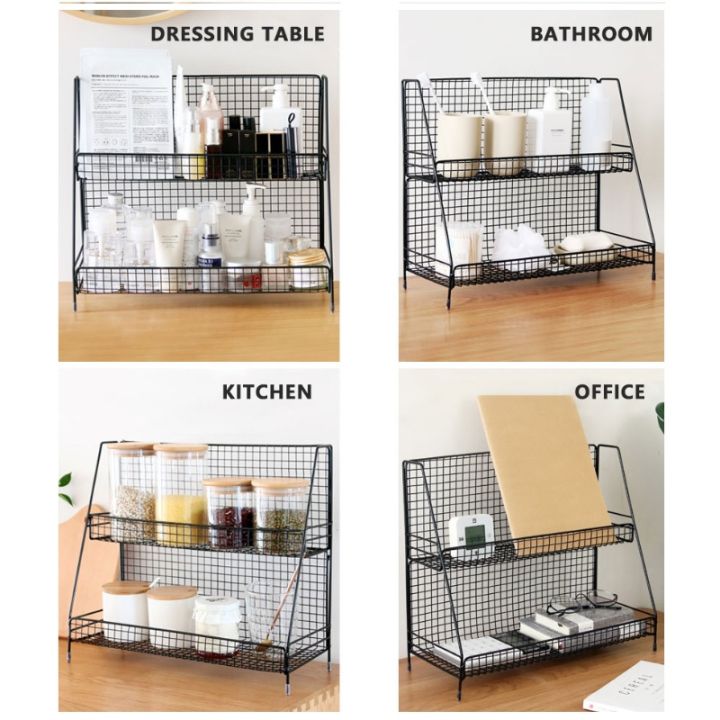 iron-wire-kitchen-storage-rack-cosmetic-makeup-basket-metal-spice-seasoning-holder-bathroom-shelf-desktop-hollow-dish-organizer