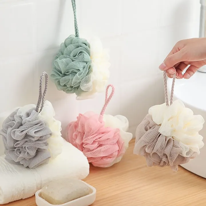 Exfoliating Ball Body Soft Scrub with Hanging Rope Bathing Scrubber ...