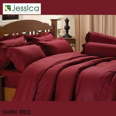 Jessica ผ้าปูที่นอน (ไม่รวมผ้านวม) สีแดงเข้ม DARK RED (เลือกขนาดเตียง 3.5ฟุต/5ฟุต/6ฟุต) #เจสสิกา เครื่องนอน ชุดผ้าปู ผ้าปูเตียง