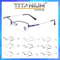 Titanium 100 % แว่นตา รุ่น 9102 กรอบเซาะร่อง Rectangle ทรงสี่เหลี่ยมผืนผ้า ขาข้อต่อ วัสดุ ไทเทเนียม (สำหรับตัดเลนส์) กรอบแว่นตา สวมใส่สบาย น้ำหนักเบา ไม่ตกเทรนด์ มีความแข็งแรงทนทาน Gouging frame Eyeglass Leg joints Titanium material Eyewear Top Glasses