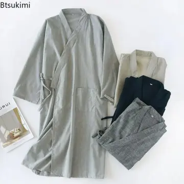 Men's sleepwear soft online cotton kimono velour robe