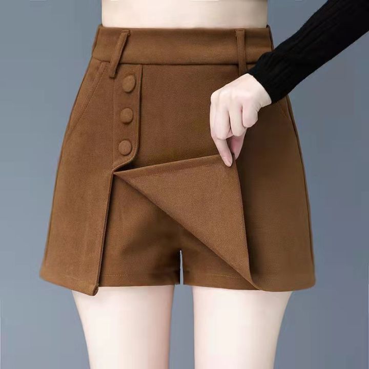 Shorts for Women Oversized Korean Style Button Pockets Lady Short