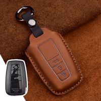 Leather Car Key Case For Toyota Camry CHR Prius Corolla RAV4 Prado 2017 2018 Remote keyless CoverKeychain