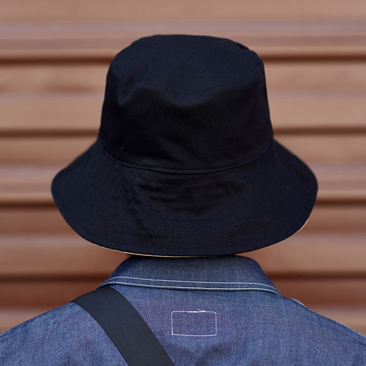 สองด้านถังหมวกสำหรับผู้ชายกลางแจ้งแฟชั่นผ้าฝ้ายสีทึบปานามาป้องกันแสงแดดชายถนนสไตล์ชาวประมงหมวกหมวก