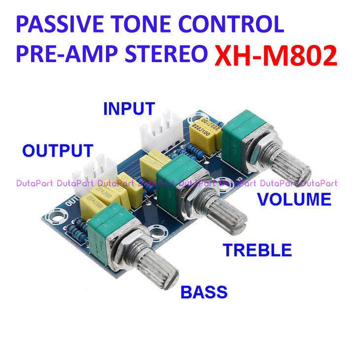 XH-M802 Passive Tone Control HiFi PreAmp Module Volume Bass Treble ...