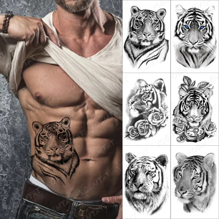 Lion Compass Temporary Tattoo Stickers For Men Women Flower Tiger Wolf  Devil Waterproof Fake Henna Animal Skull Body Art Tattoo | Lazada Ph