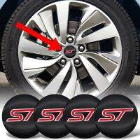 Style 56mm 4pcs Car Tire Center Hub Cap Retrofit Rim Cover ST Sticker Decal for Ford Fiesta Focus Mondeo Kuga explorer Mustang ESCORT car accessories