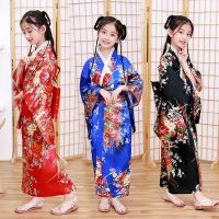 ☂✣㍿ Japanese Style Girls Traditional Kimono Kids Original Ao Dai Yukata Wedding Dress Children Dance Haori Harajuku Cosplay Costumes