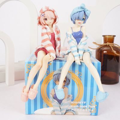 ZZOOI Noodle Stopper Figure Re ZERO Starting Life in Another World Rem Ram Anime Figure Ram Rem Home Clothes Action Figure Toys